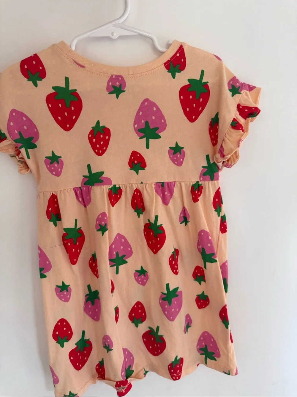 Old Navy Peach Short-Sleeve Strawberry Print Top